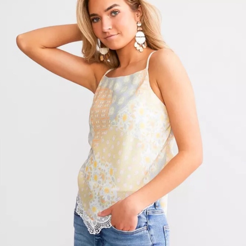 Miss Me Bandanna Floral Back Tie Tank Top
